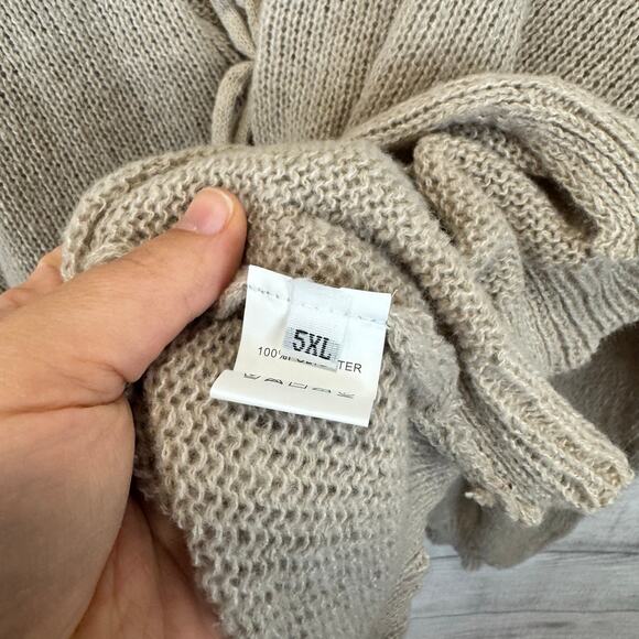 Shein Plus Size Cream Taupe Lightweight Knit Tie Front Sweater Size 5XL(22) - Picture 5 of 6